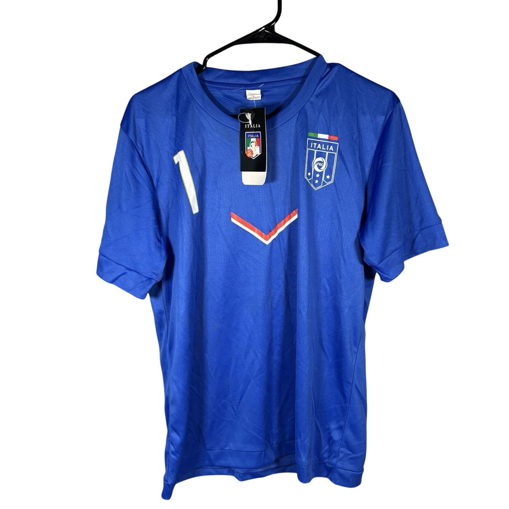 NWT Puma Italy National Team FIGC Blue Soccer Jersey‎ Men's Size L Azzurri
